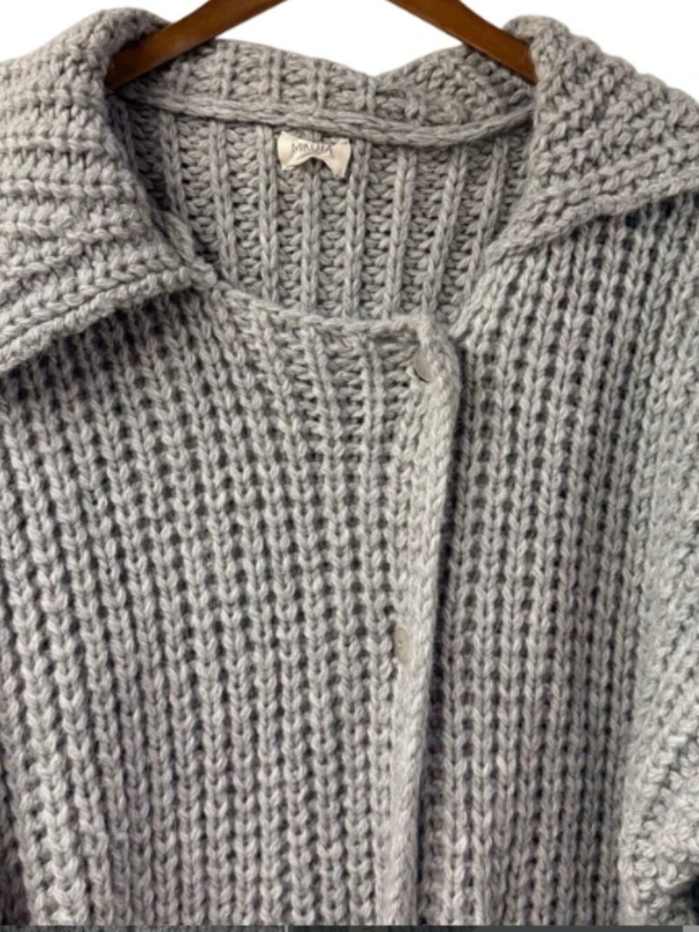 NWOT Mikuta The Light Long Knitted Cardigan Wool Aplaca M/L - Picture 3 of 6